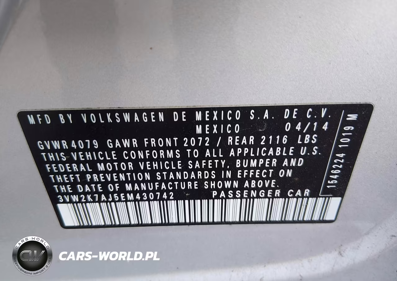 2014 Volkswagen Jetta 2.0L S VIN:3VW2K7AJ5EM430742 - 9