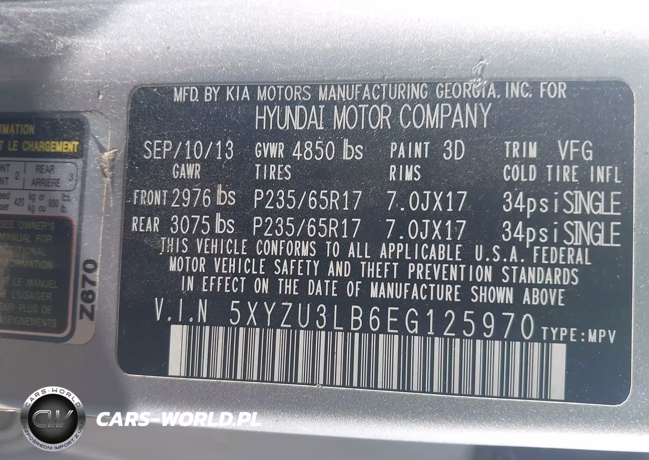 2014 Hyundai Santa Fe Sport 2.4L VIN:5XYZU3LB6EG125970 - 9