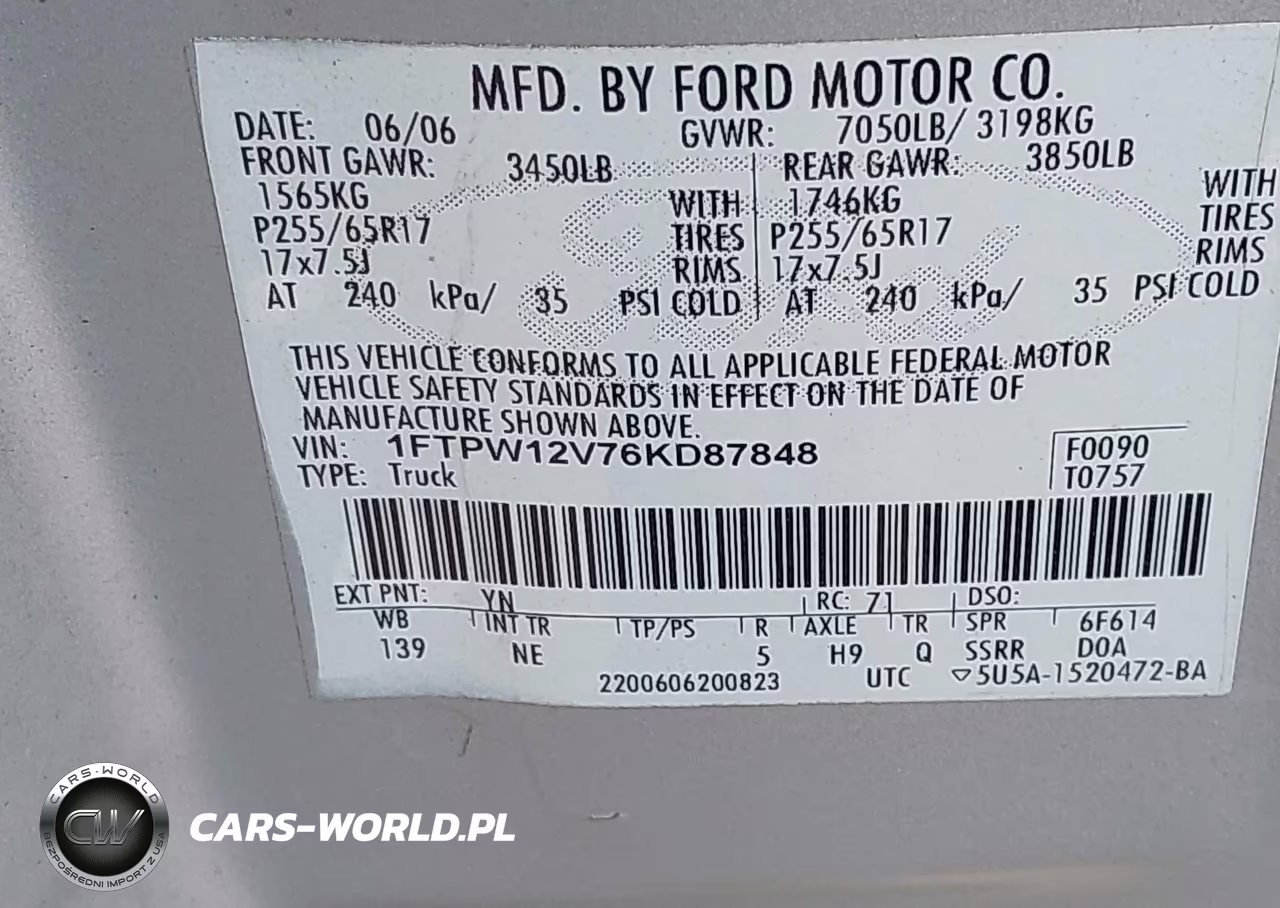 2006 Ford F-150 Lariat-Xlt VIN:1FTPW12V76KD87848 - 9