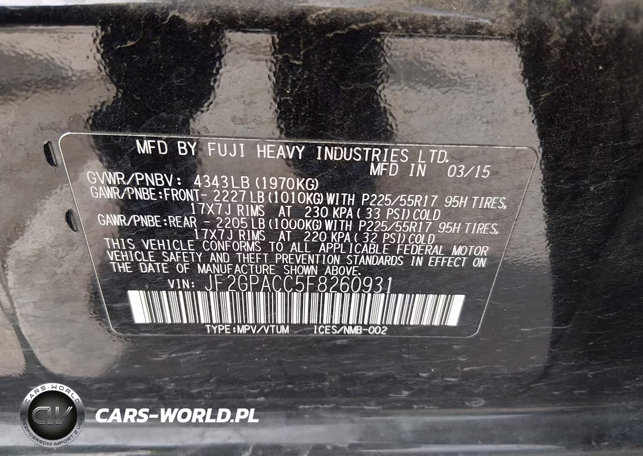 2015 Subaru Xv Crosstrek 2.0I Premium VIN:JF2GPACC5F8260931 - 9