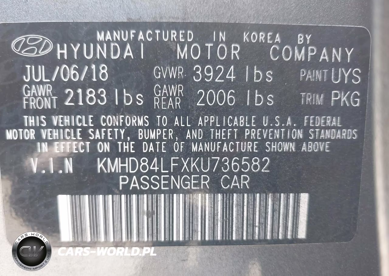 2019 Hyundai Elantra Sel VIN:KMHD84LFXKU736582 - 9