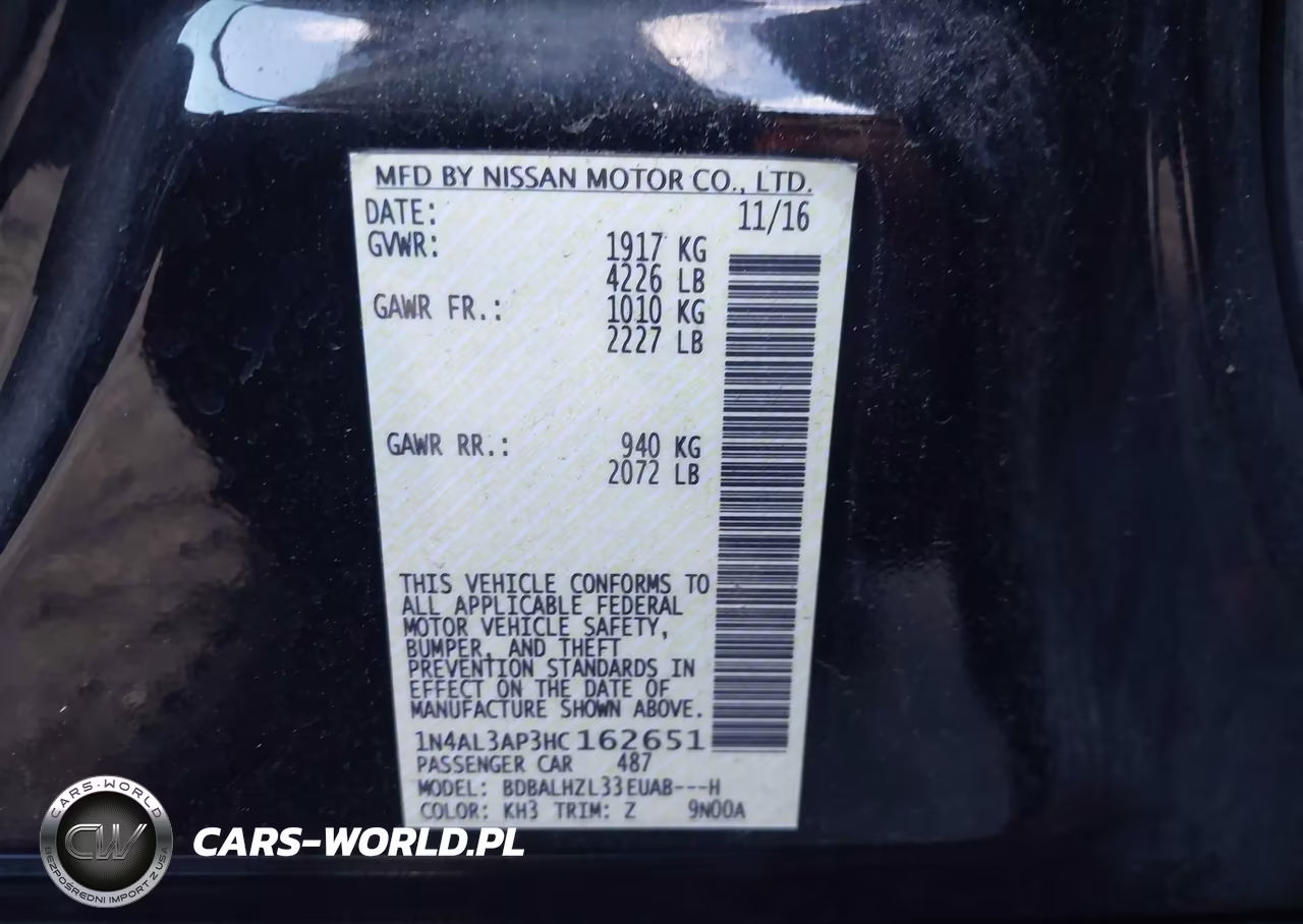 2017 Nissan Altima 2.5 Sr VIN:1N4AL3AP3HC162651 - 9