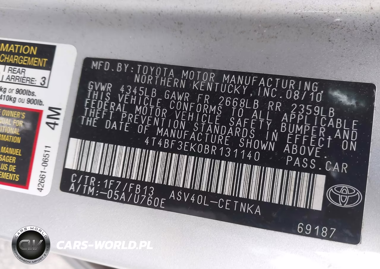 2011 Toyota Camry VIN:4T4BF3EK0BR131140 - 9