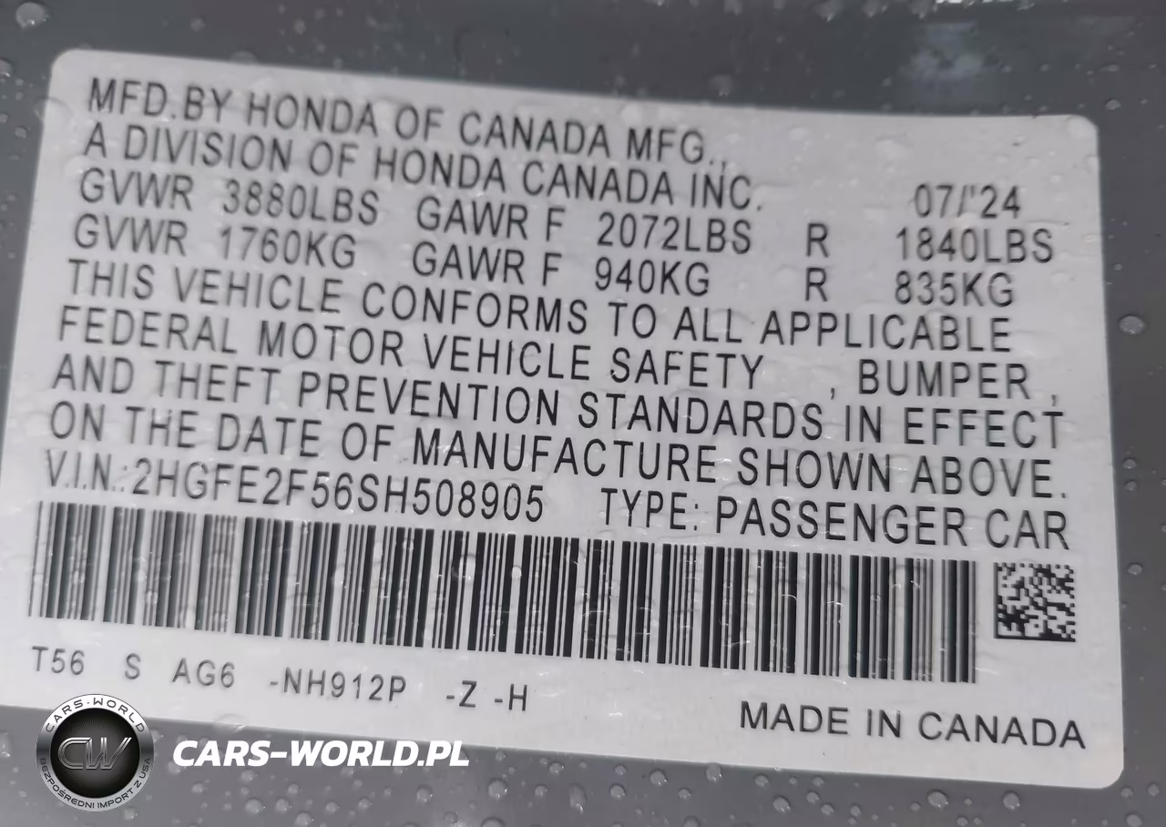 2025 Honda Civic Sport VIN:2HGFE2F56SH508905 - 9