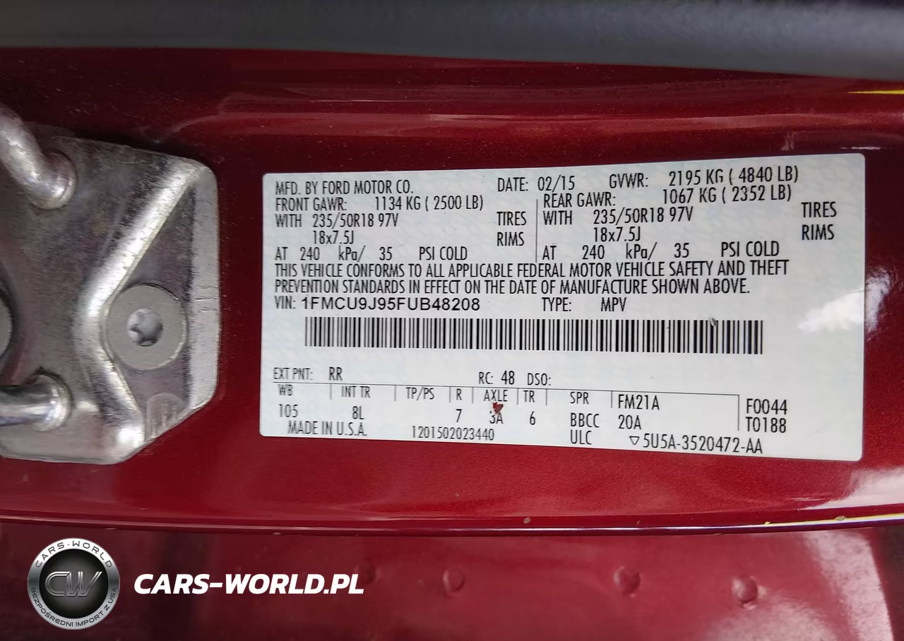 2015 Ford Escape Titanium VIN:1FMCU9J95FUB48208 - 9