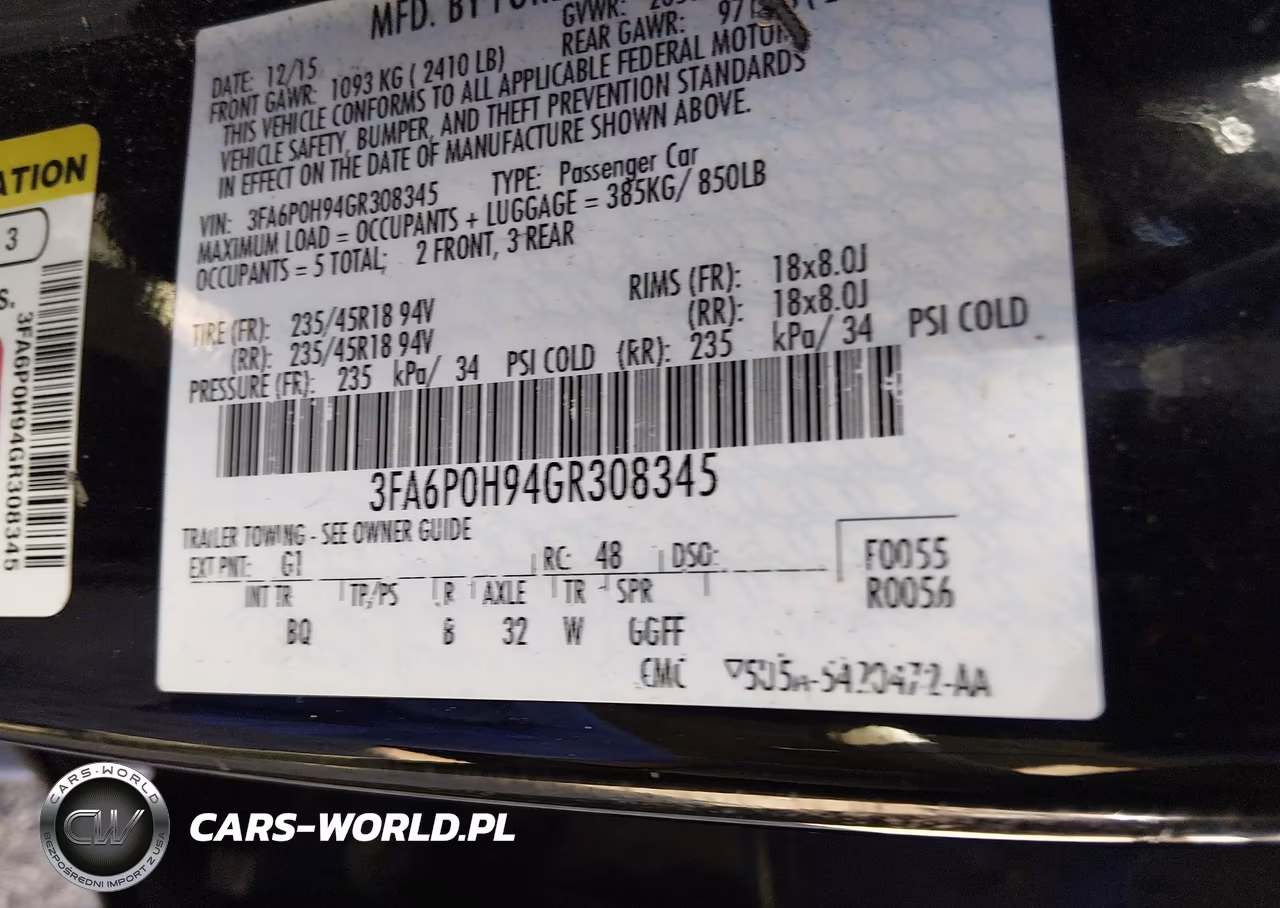 2016 Ford Fusion Se VIN:3FA6P0H94GR308345 - 9