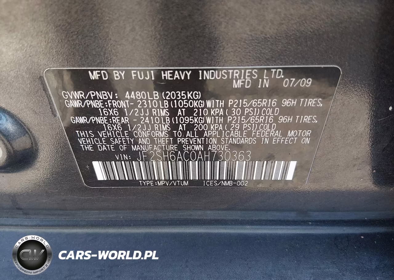 2010 Subaru Forester 2.5X VIN:JF2SH6AC0AH730363 - 9
