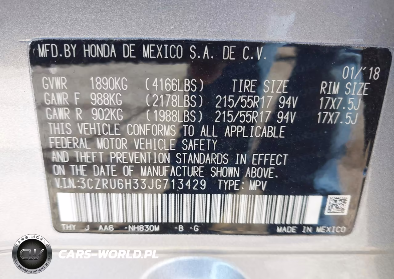 2018 Honda Hr-V Lx VIN:3CZRU6H33JG713429 - 9