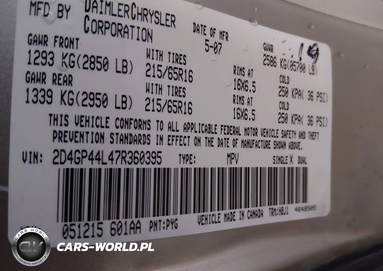 2007 Dodge Grand Caravan Sxt VIN:2D4GP44L47R360395 - 9