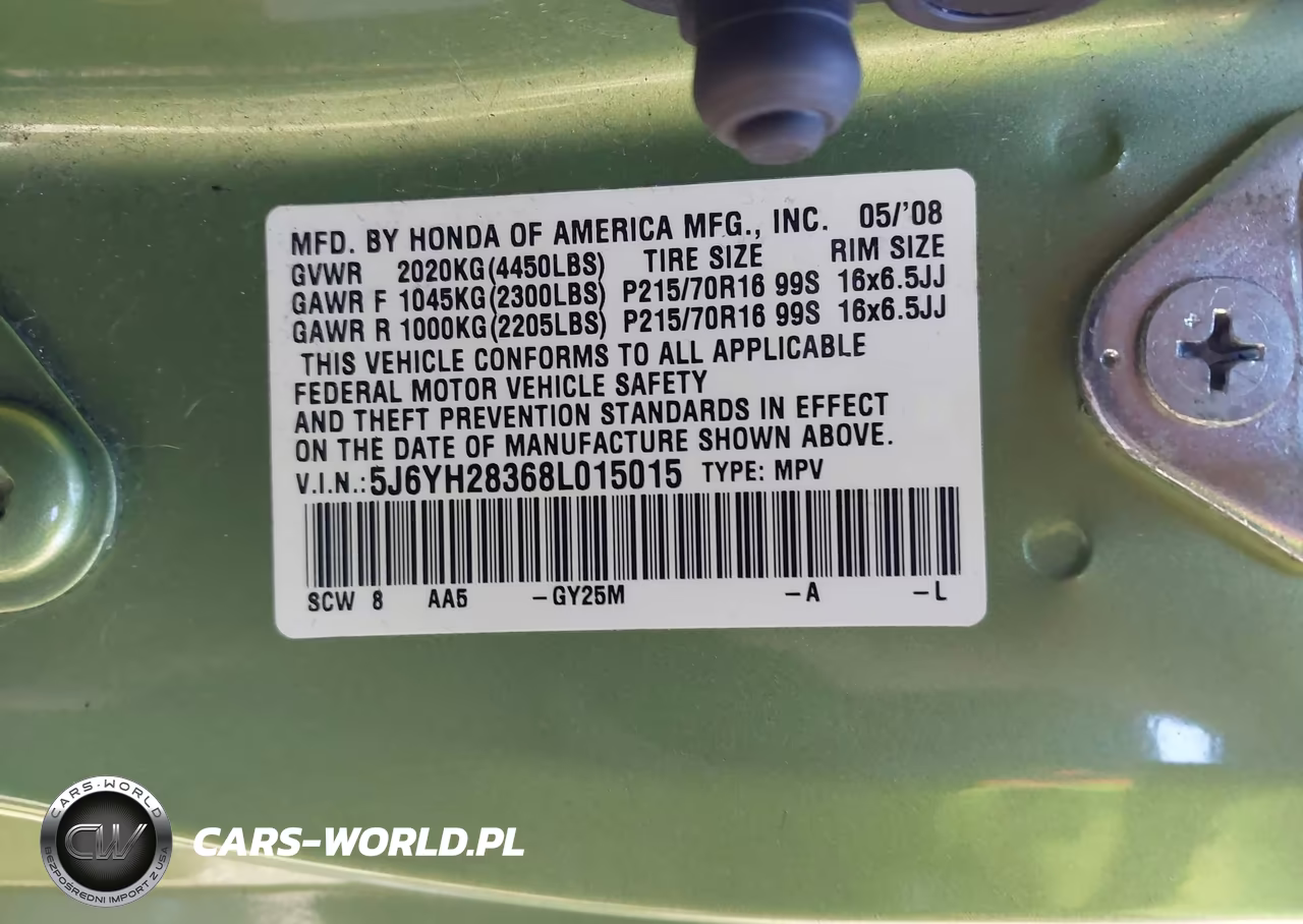 2008 Honda Element Lx VIN:5J6YH28368L015015 - 9