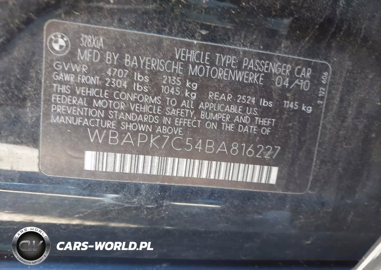 2011 BMW 328I xDrive VIN:WBAPK7C54BA816227 - 9