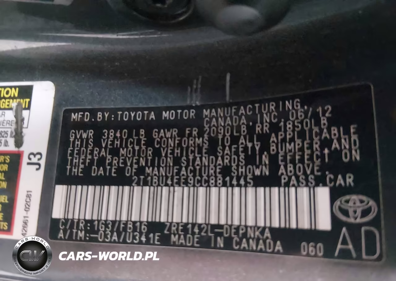 2012 Toyota Corolla Le VIN:2T1BU4EE9CC881445 - 9