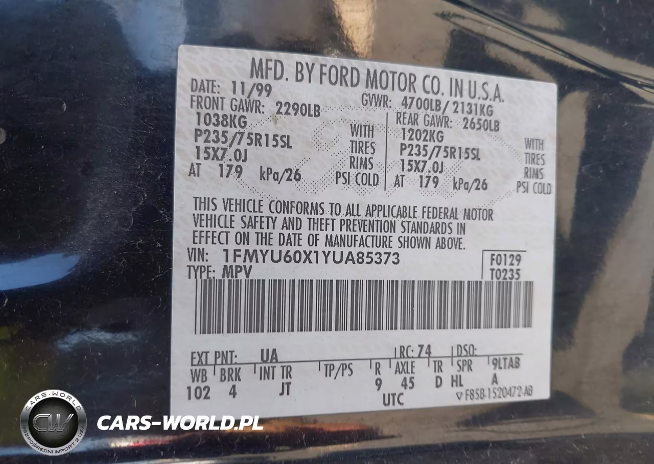 2000 Ford Explorer Sport VIN:1FMYU60X1YUA85373 - 9