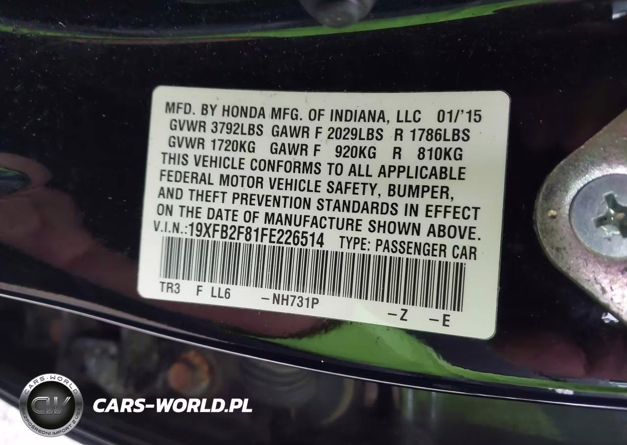 2015 Honda Civic Ex VIN:19XFB2F81FE226514 - 9