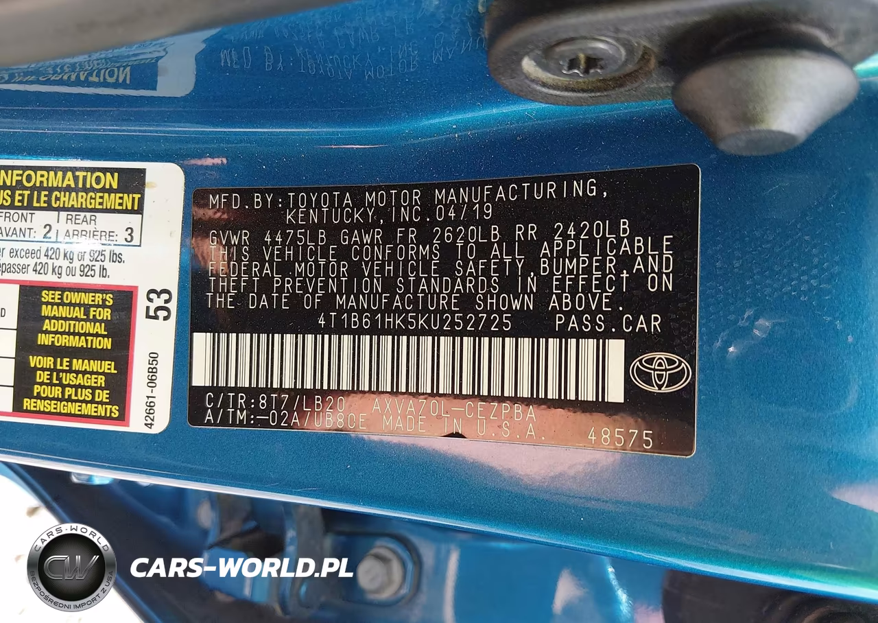 2019 Toyota Camry Xse VIN:4T1B61HK5KU252725 - 9