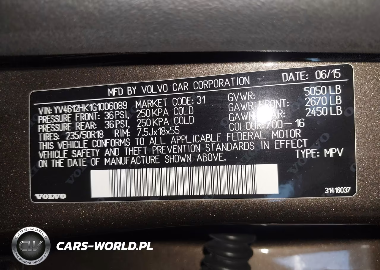 2016 Volvo V60 Cross Country T5 VIN:YV4612HK1G1006089 - 9