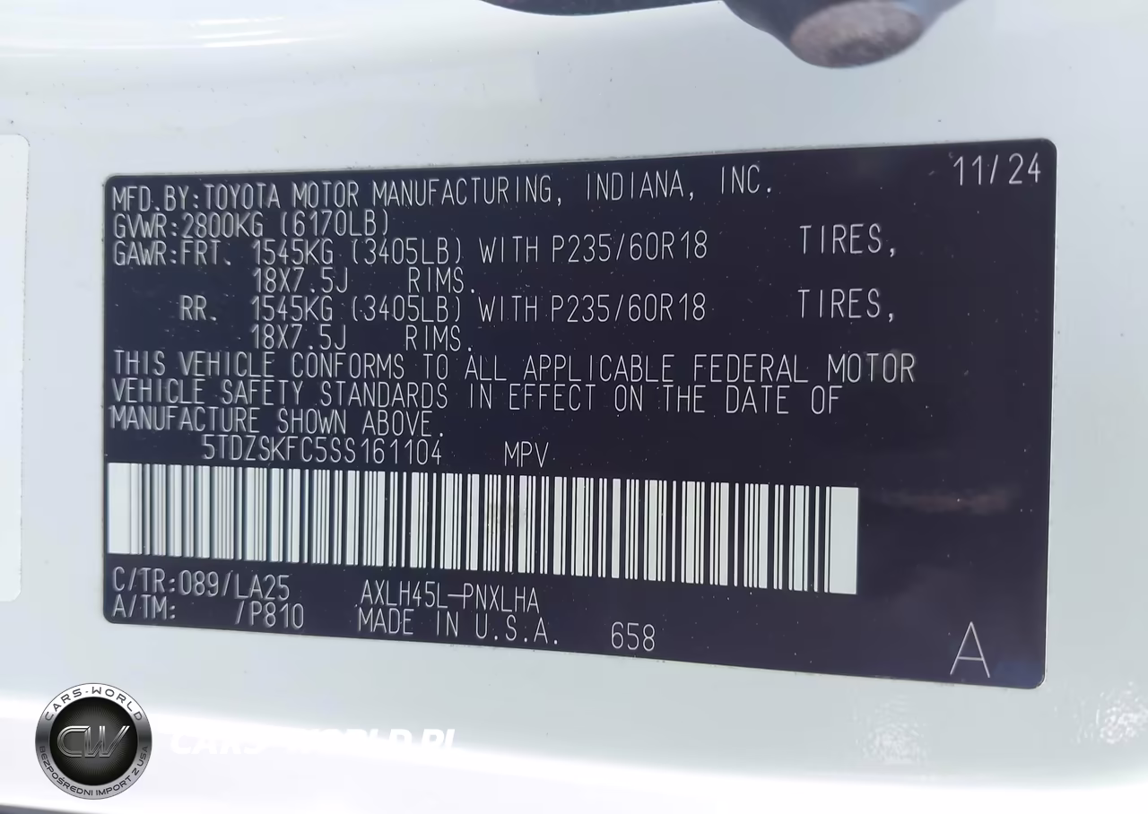 2025 Toyota Sienna Limited VIN:5TDZSKFC5SS161104 - 9
