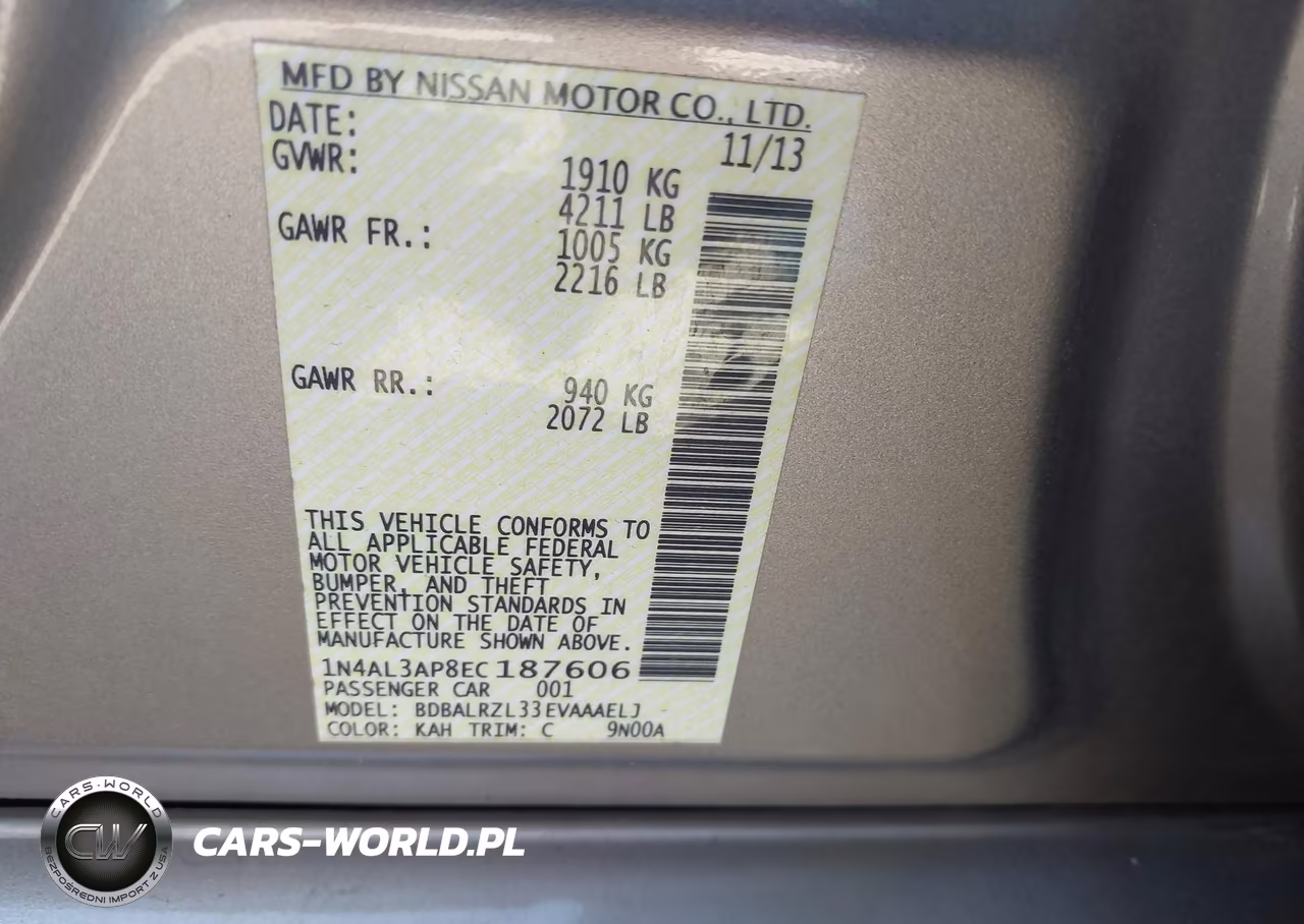 2014 Nissan Altima 2.5 S VIN:1N4AL3AP8EC187606 - 9