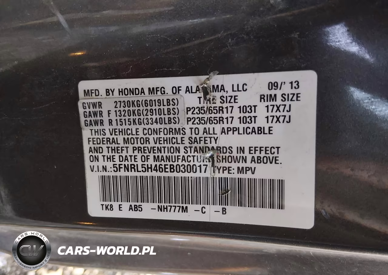 2014 Honda Odyssey Ex VIN:5FNRL5H46EB030017 - 9