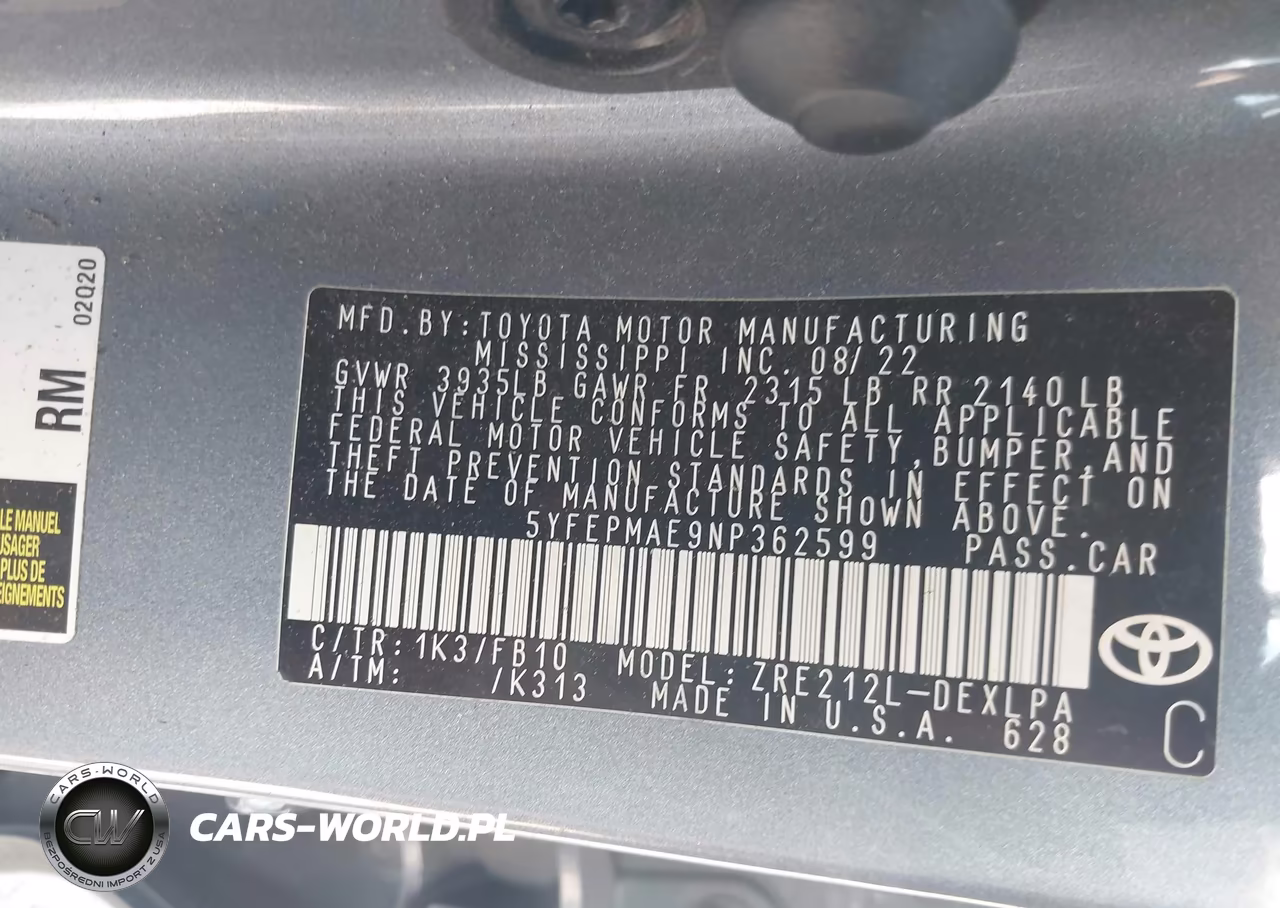 2022 Toyota Corolla Le VIN:5YFEPMAE9NP362599 - 9