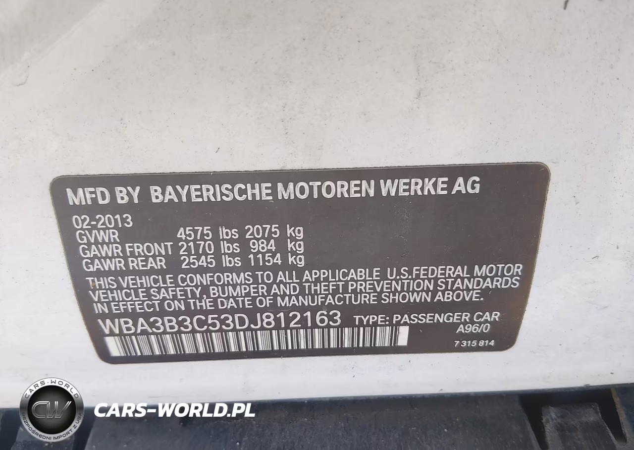 2013 BMW 328I xDrive VIN:WBA3B3C53DJ812163 - 9