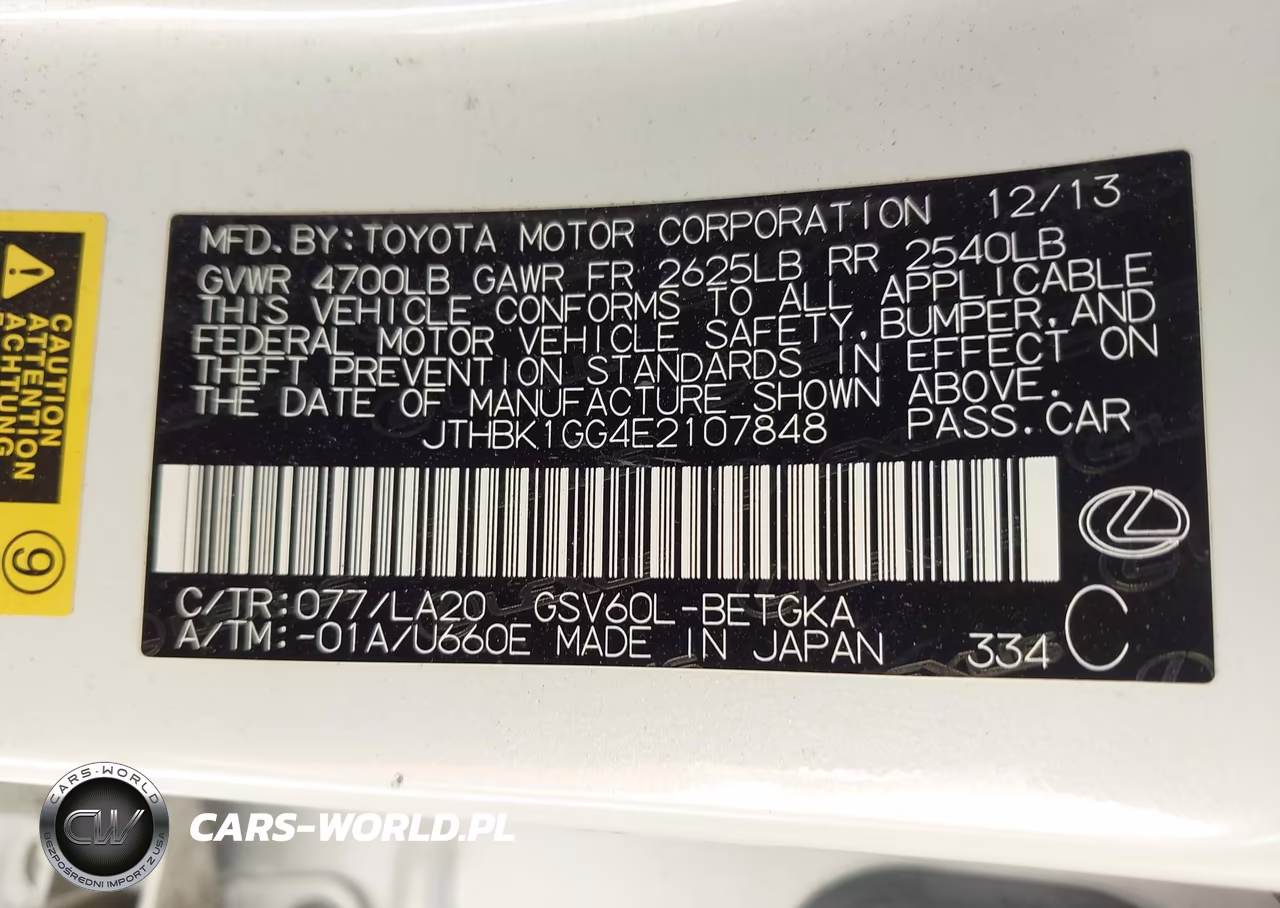 2014 Lexus Es 350 VIN:JTHBK1GG4E2107848 - 9