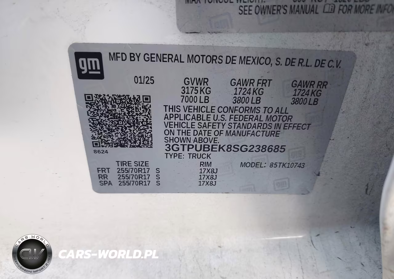 2025 GMC Sierra 1500 4Wd Standard Box Sle VIN:3GTPUBEK8SG238685 - 9