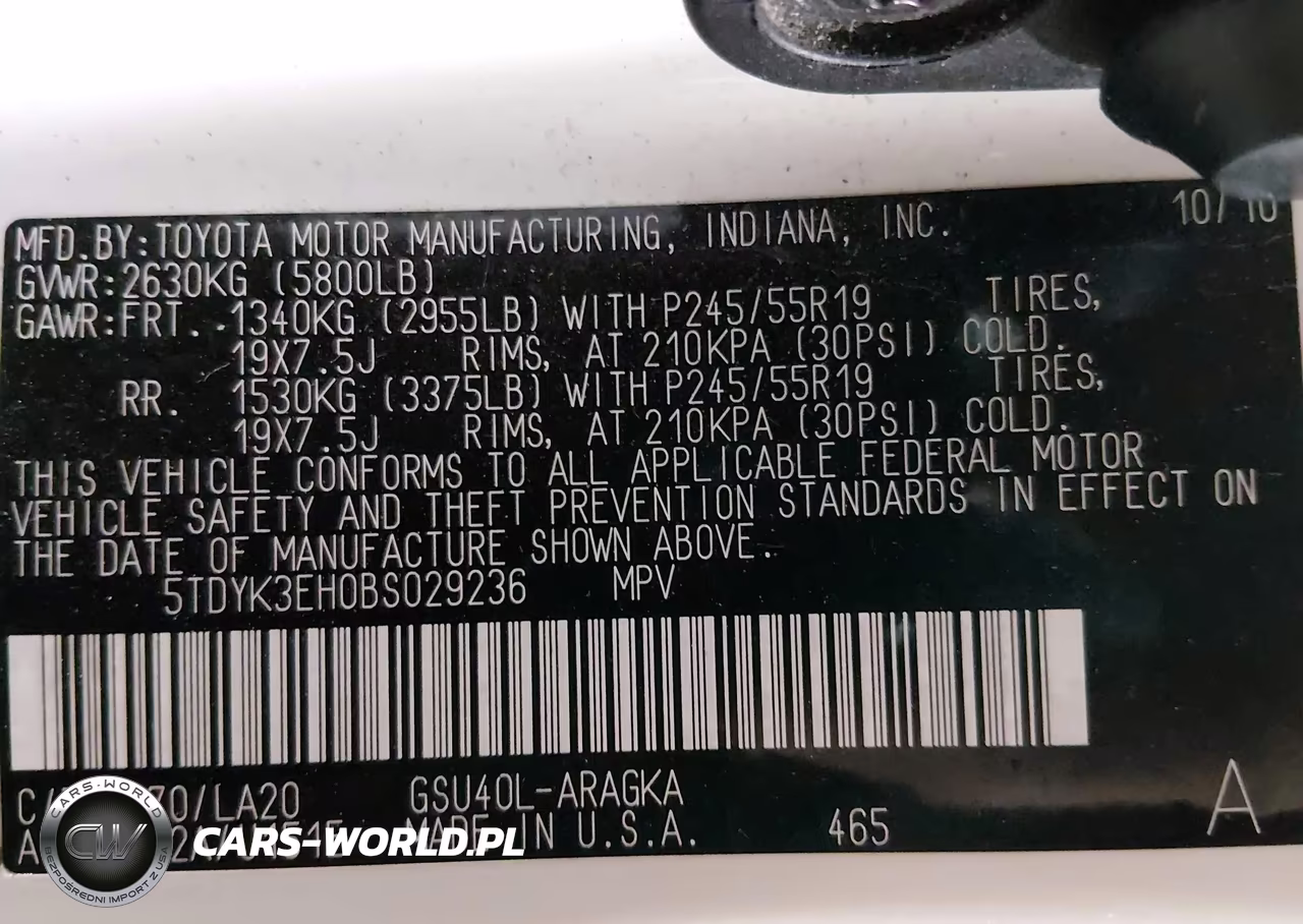 2011 Toyota Highlander Limited V6 VIN:5TDYK3EH0BS029236 - 9