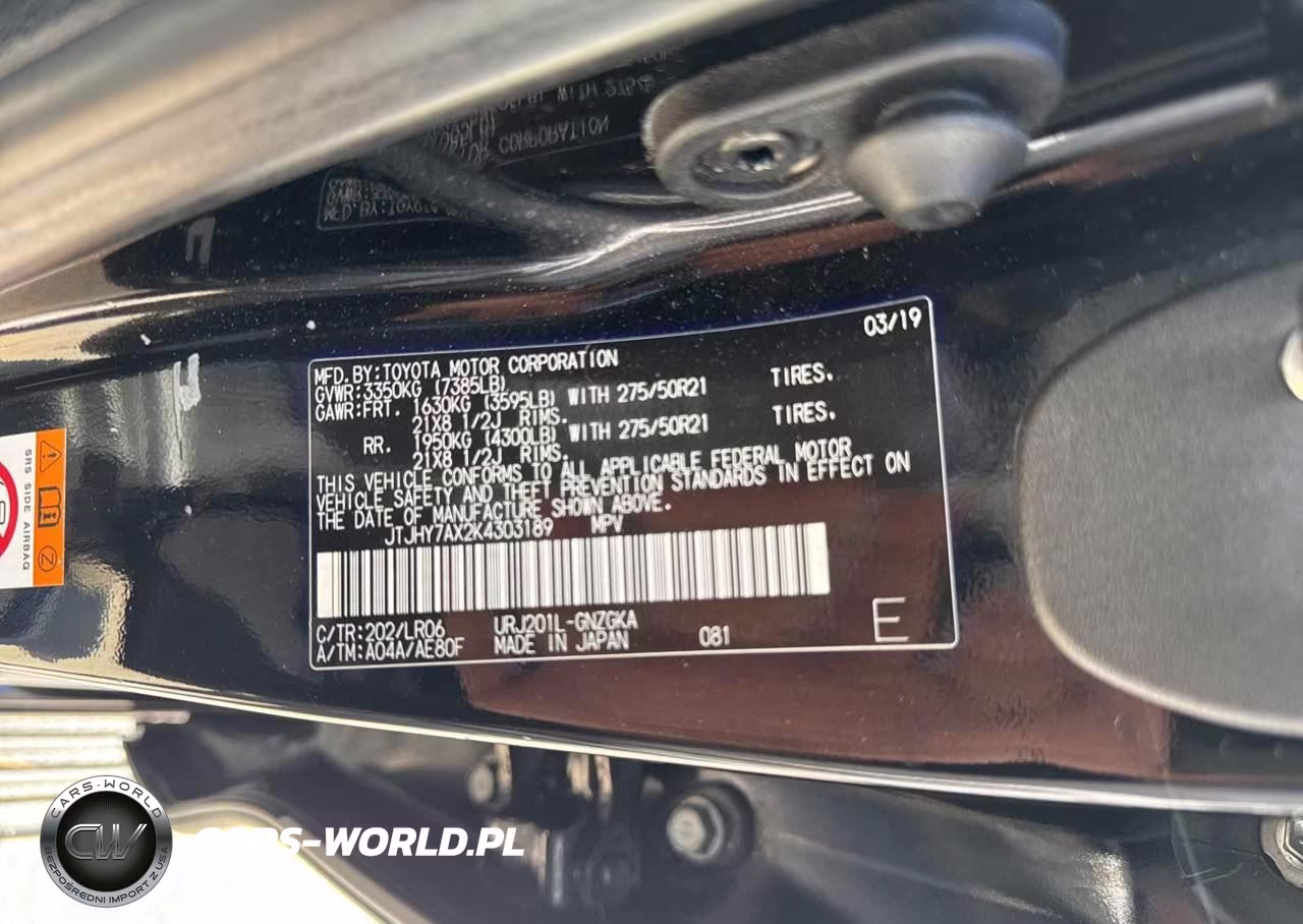 2019 Lexus Lx 570 VIN:JTJHY7AX2K4303189 - 9