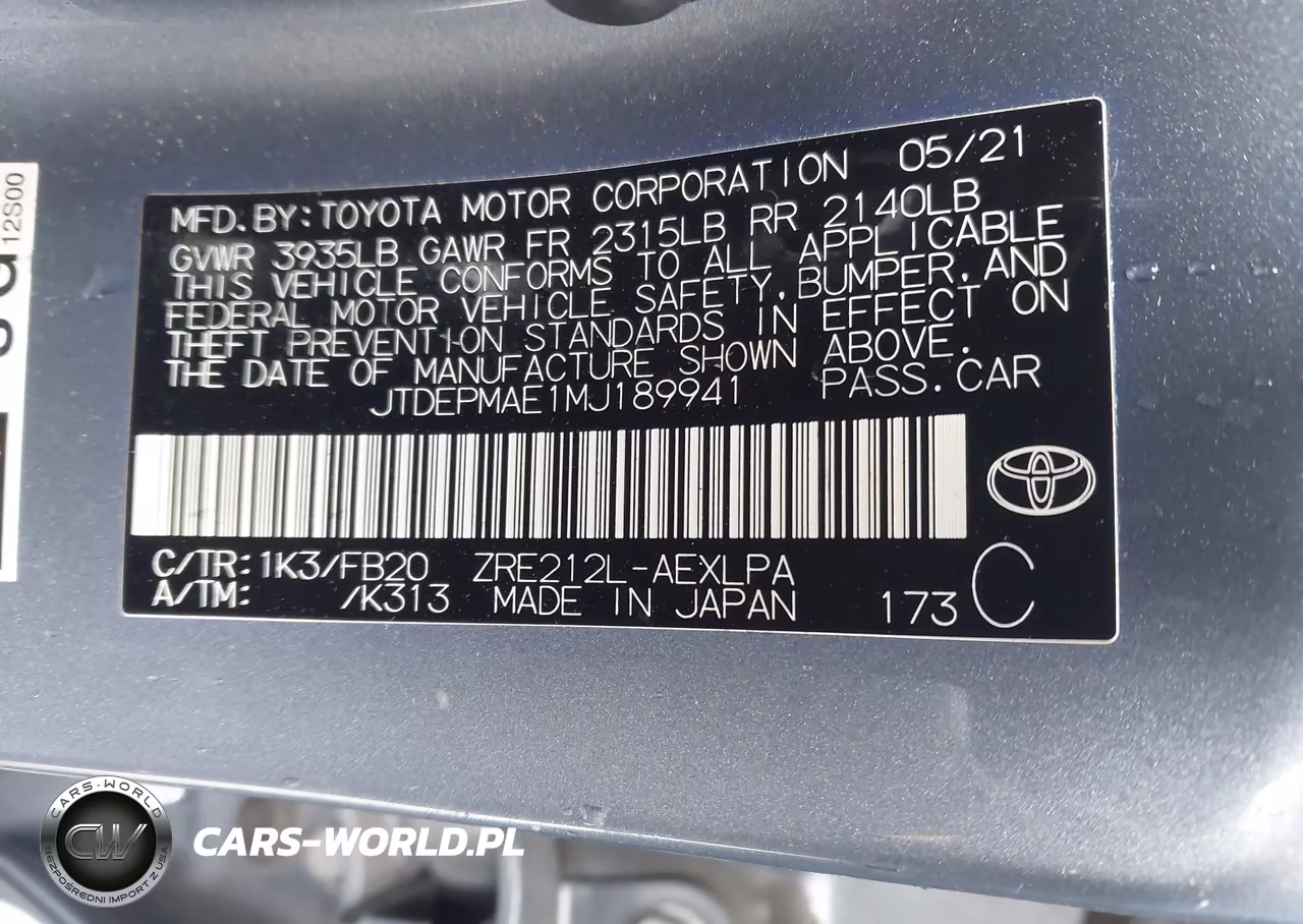 2021 Toyota Corolla Le VIN:JTDEPMAE1MJ189941 - 9