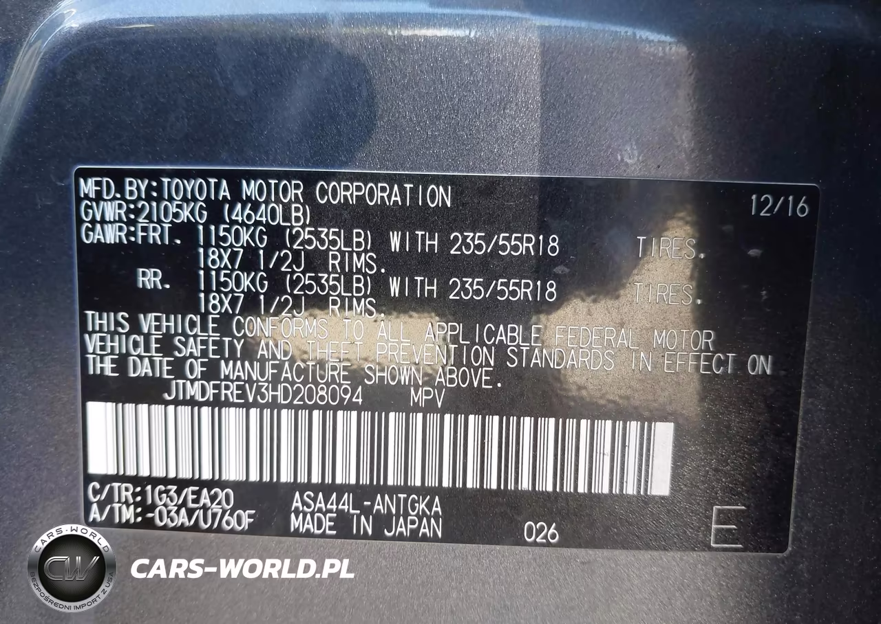 2017 Toyota Rav4 Limited VIN:JTMDFREV3HD208094 - 9