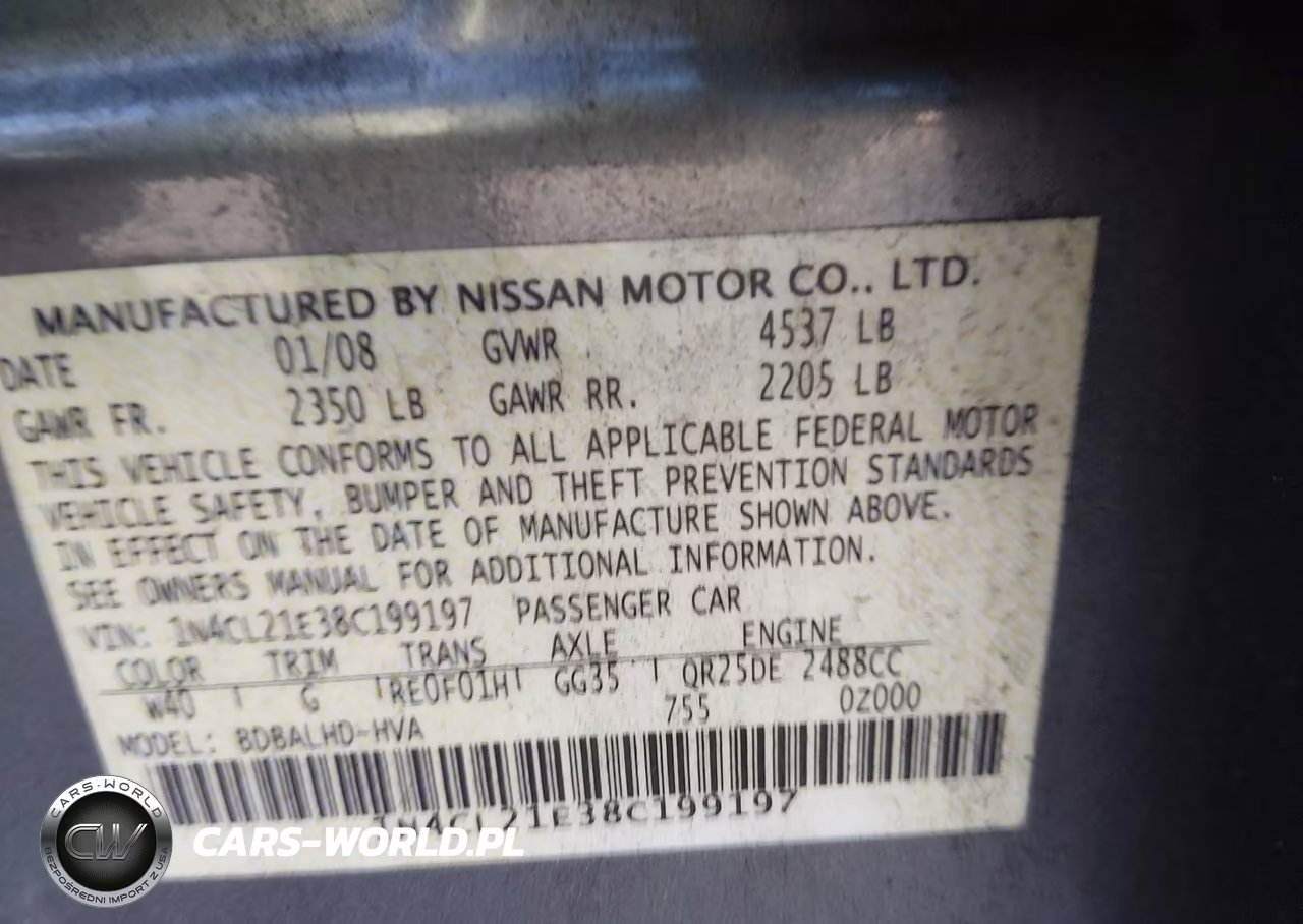 2008 Nissan Altima Hybrid VIN:1N4CL21E38C199197 - 9