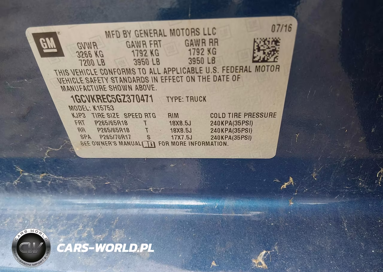 2016 Chevrolet Silverado 1500 2Lt VIN:1GCVKREC5GZ370471 - 9
