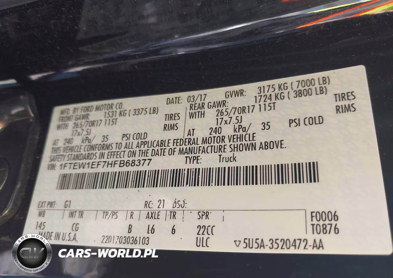 2017 Ford F-150 Xl VIN:1FTEW1EF7HFB68377 - 9