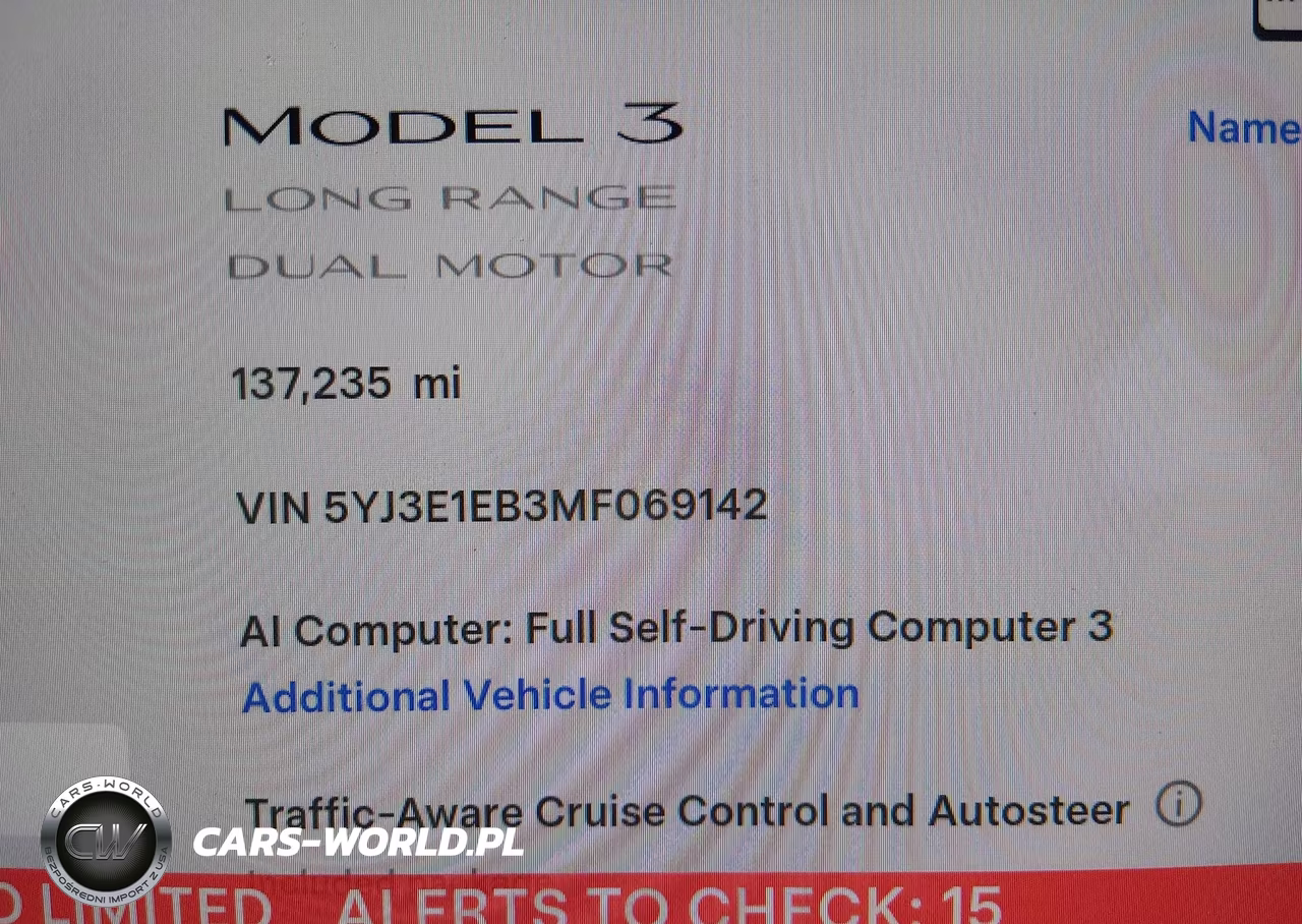 2021 Tesla Model 3 Long Range Dual Motor All-Wheel Drive VIN:5YJ3E1EB3MF069142 - 16
