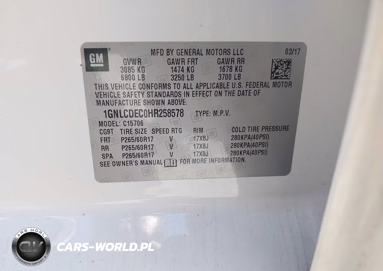 2017 Chevrolet Tahoe Commercial Fleet VIN:1GNLCDEC0HR258578 - 9