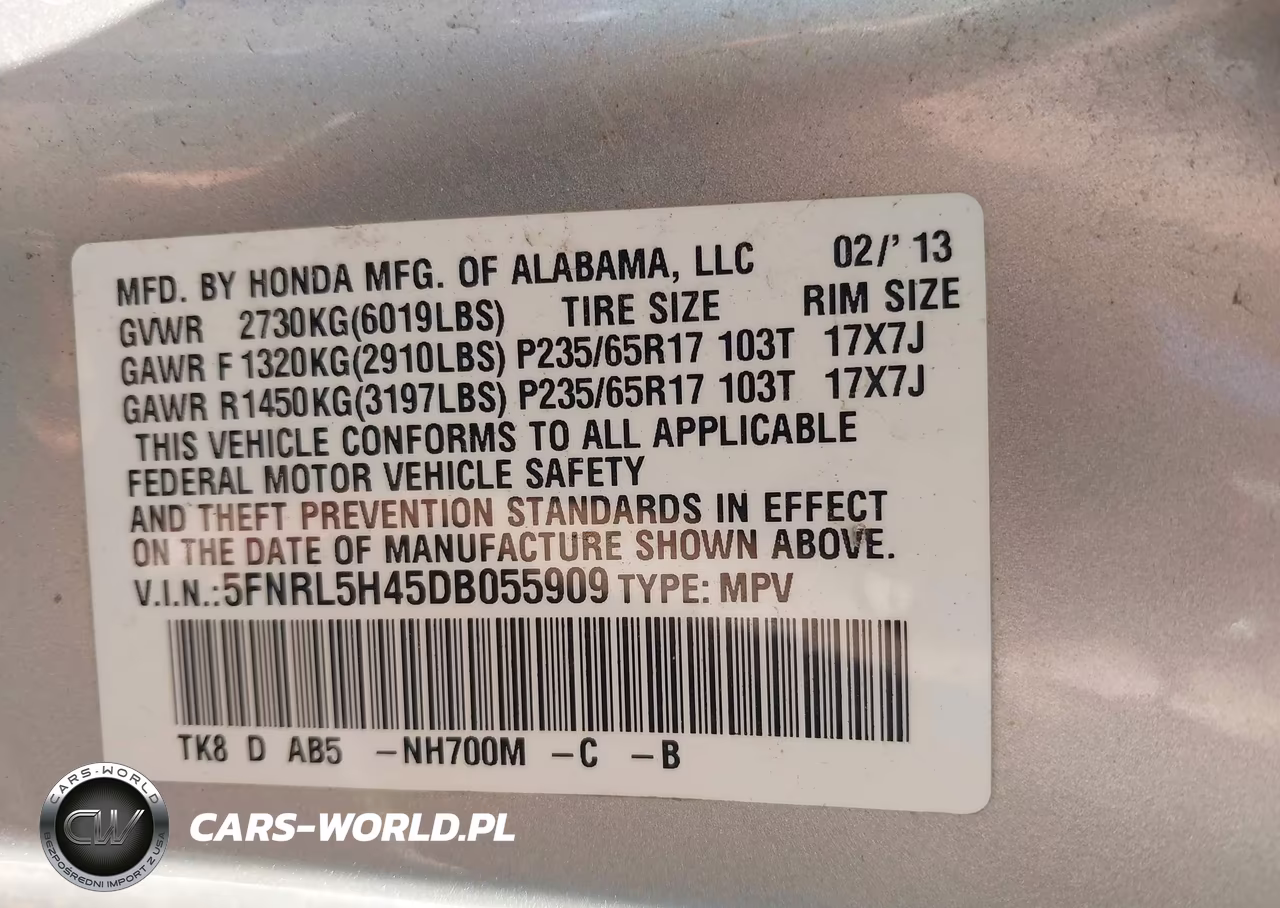 2013 Honda Odyssey Ex VIN:5FNRL5H45DB055909 - 9