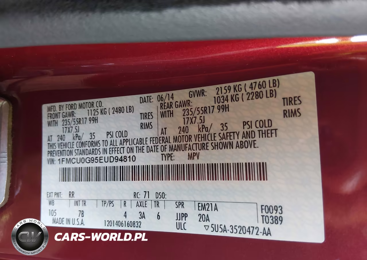 2014 Ford Escape Se VIN:1FMCU0G95EUD94810 - 9