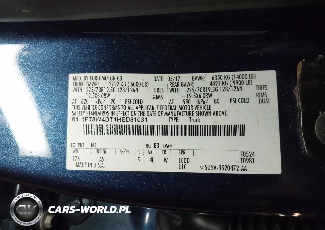 2017 Ford F-450 Xl VIN:1FT8W4DT1HED81031 - 9