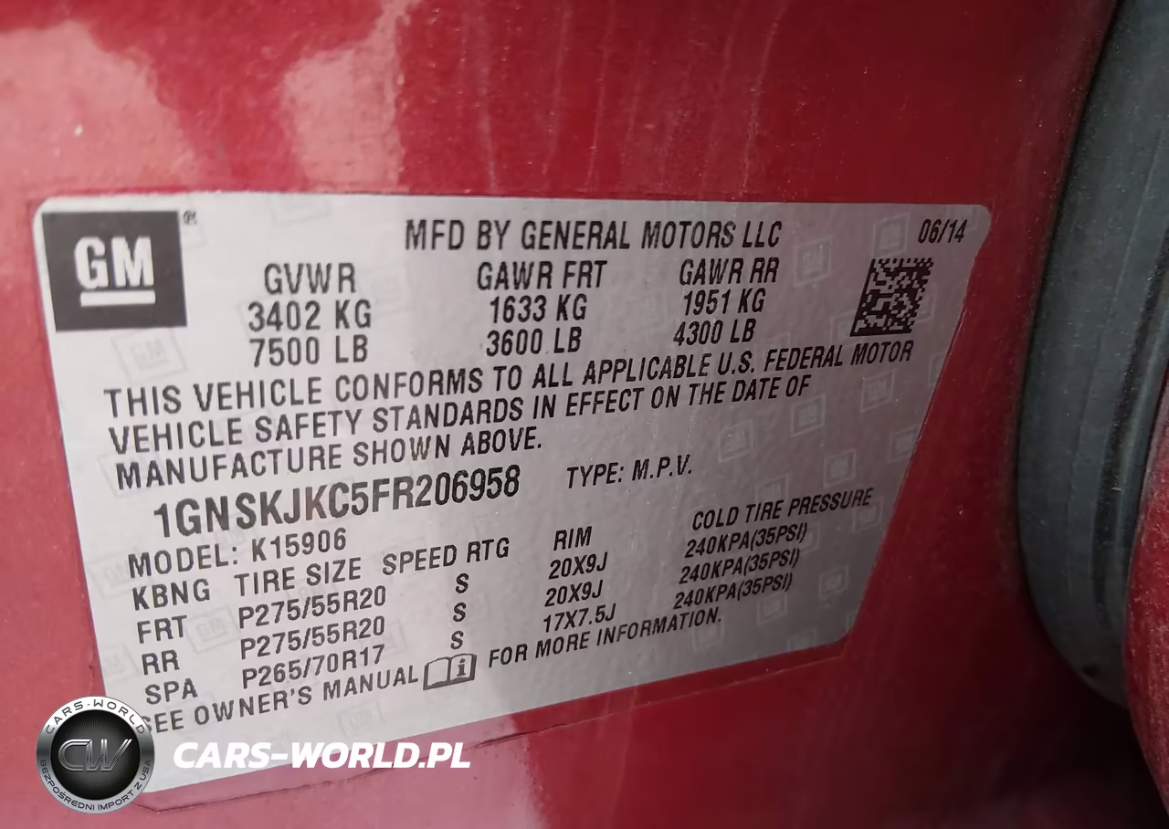 2015 Chevrolet Suburban 1500 Lt VIN:1GNSKJKC5FR206958 - 9