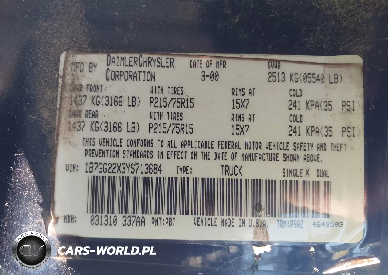 2000 Dodge Dakota Slt-Sport VIN:1B7GG22X3YS713684 - 9