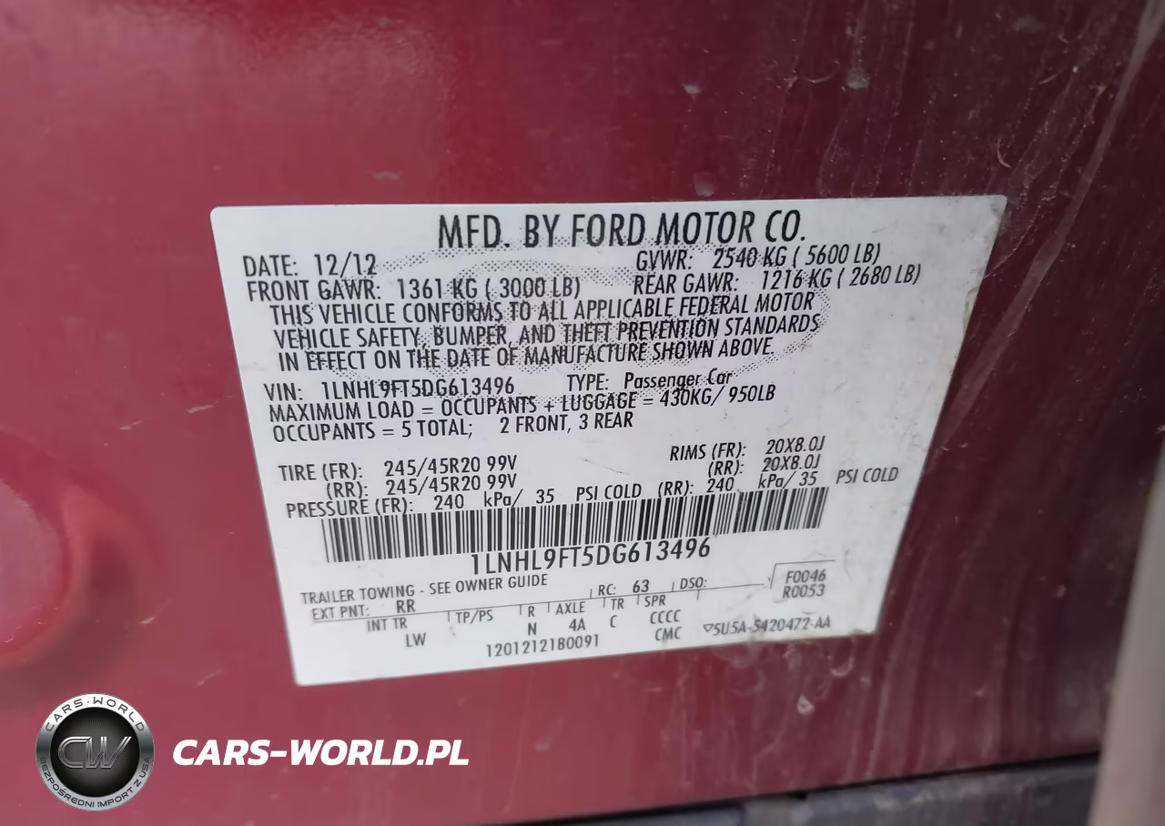 2013 Lincoln Mks Ecoboost VIN:1LNHL9FT5DG613496 - 9