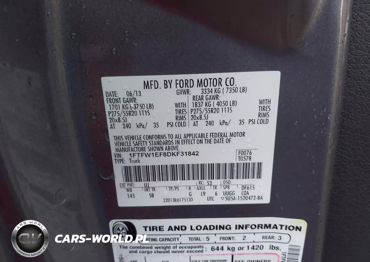 2013 Ford F-150 Fx4 VIN:1FTFW1EF8DKF31842 - 9