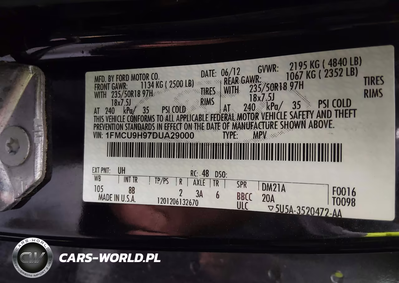 2013 Ford Escape Sel VIN:1FMCU9H97DUA29000 - 9