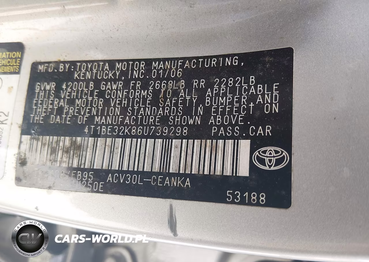 2006 Toyota Camry Le VIN:4T1BE32K86U739298 - 9