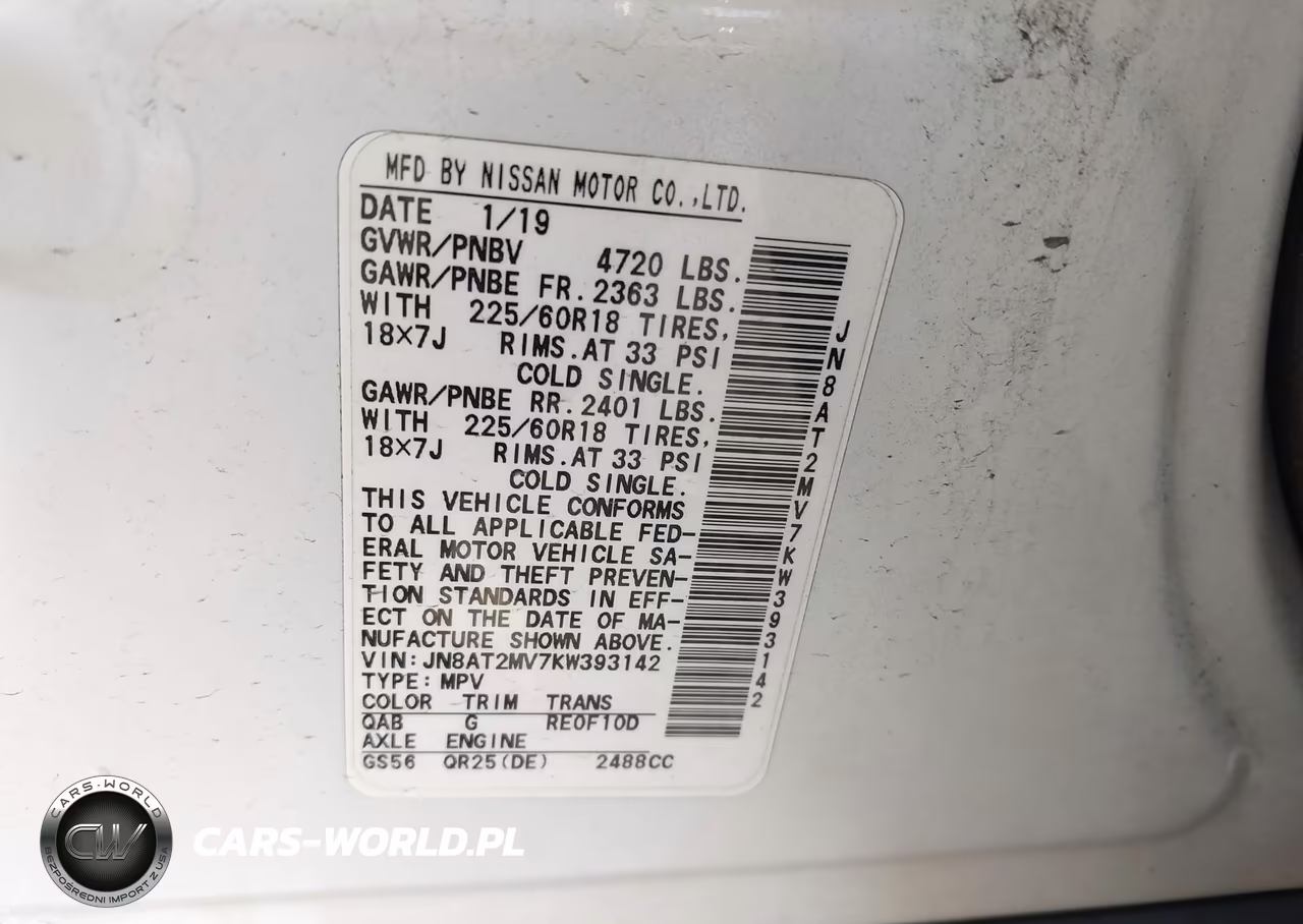 2019 Nissan Rogue Sv VIN:JN8AT2MV7KW393142 - 9