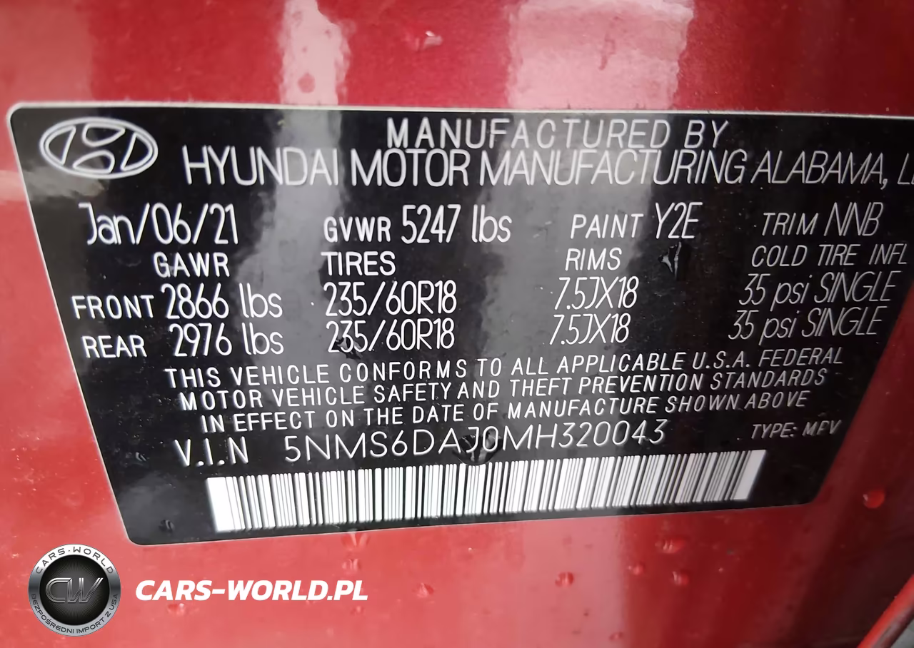 2021 Hyundai Santa Fe Sel VIN:5NMS6DAJ0MH320043 - 9