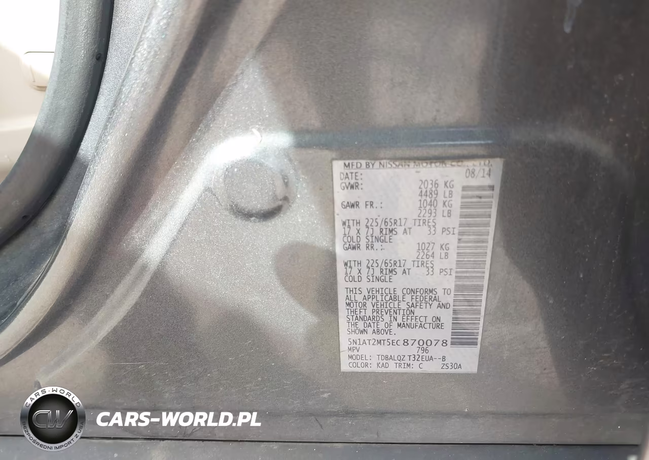 2014 Nissan Rogue Sv VIN:5N1AT2MT5EC870078 - 9