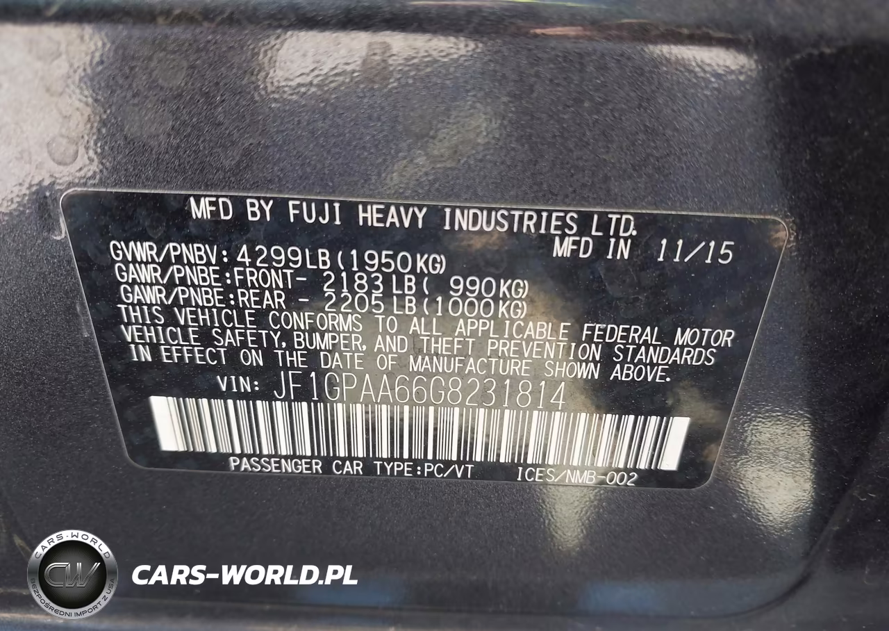 2016 Subaru Impreza 2.0I VIN:JF1GPAA66G8231814 - 9