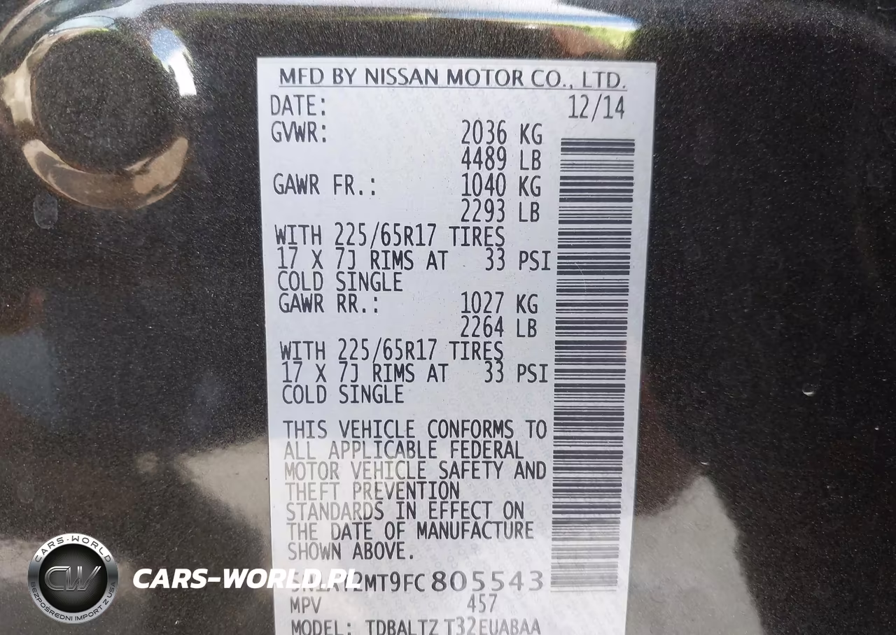 2015 Nissan Rogue Sv VIN:5N1AT2MT9FC805543 - 9